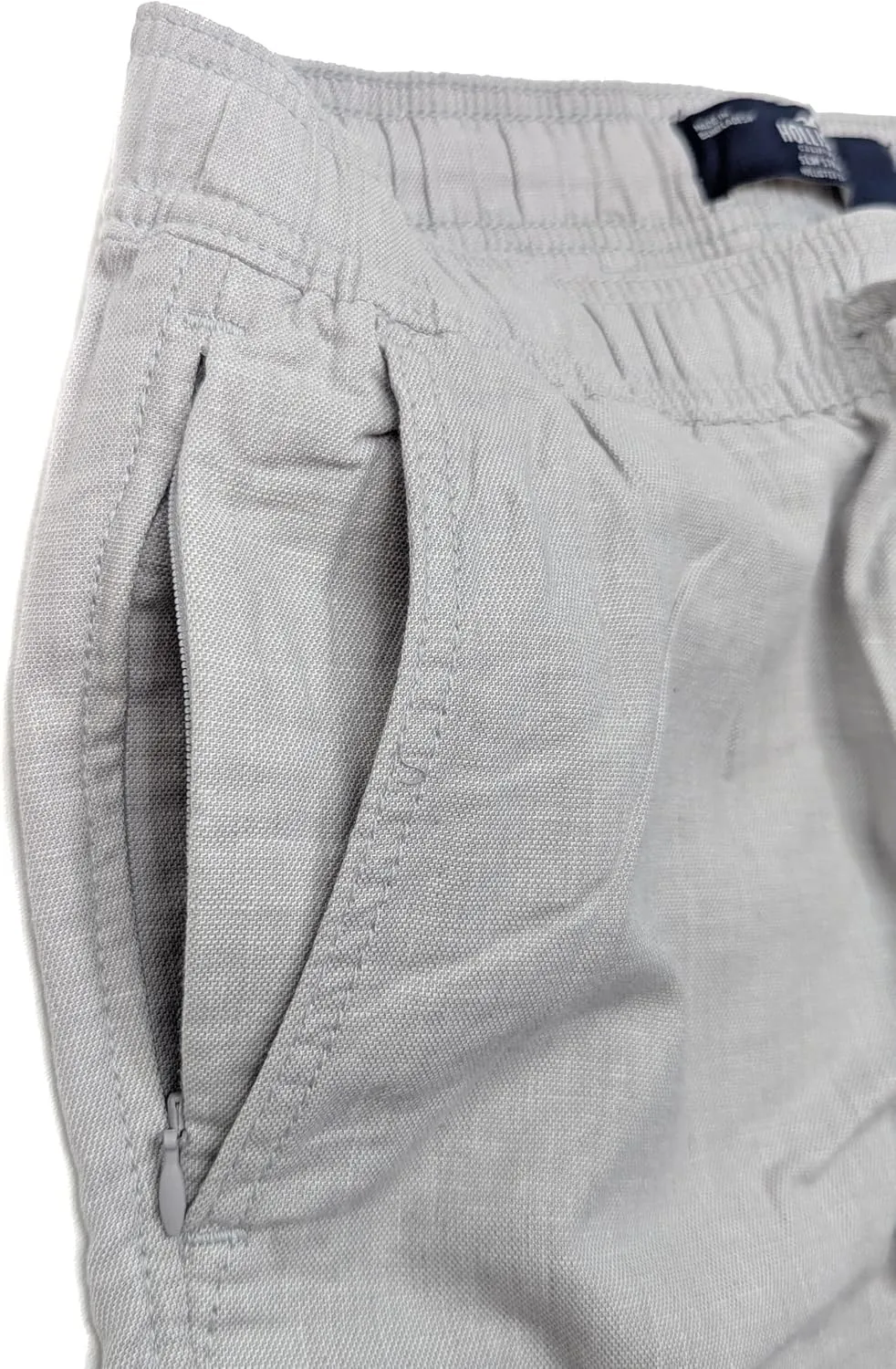 Hollister California Men's Slim Straight Linen-Blend Pull-On Pants HOM-54