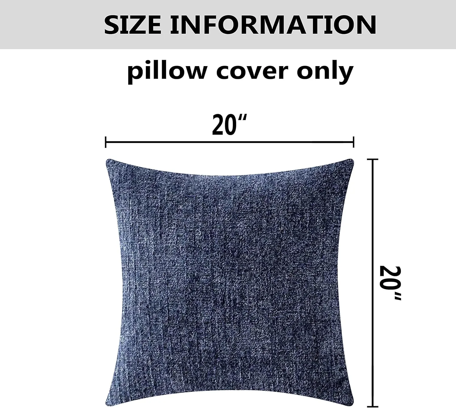 Home Brilliant Dark Blue Pillow Covers for Sofa Bed Car Plush Velvet Throw Pillow Cases for Couch 50x50 cm, 20x20 inches, Set of 2