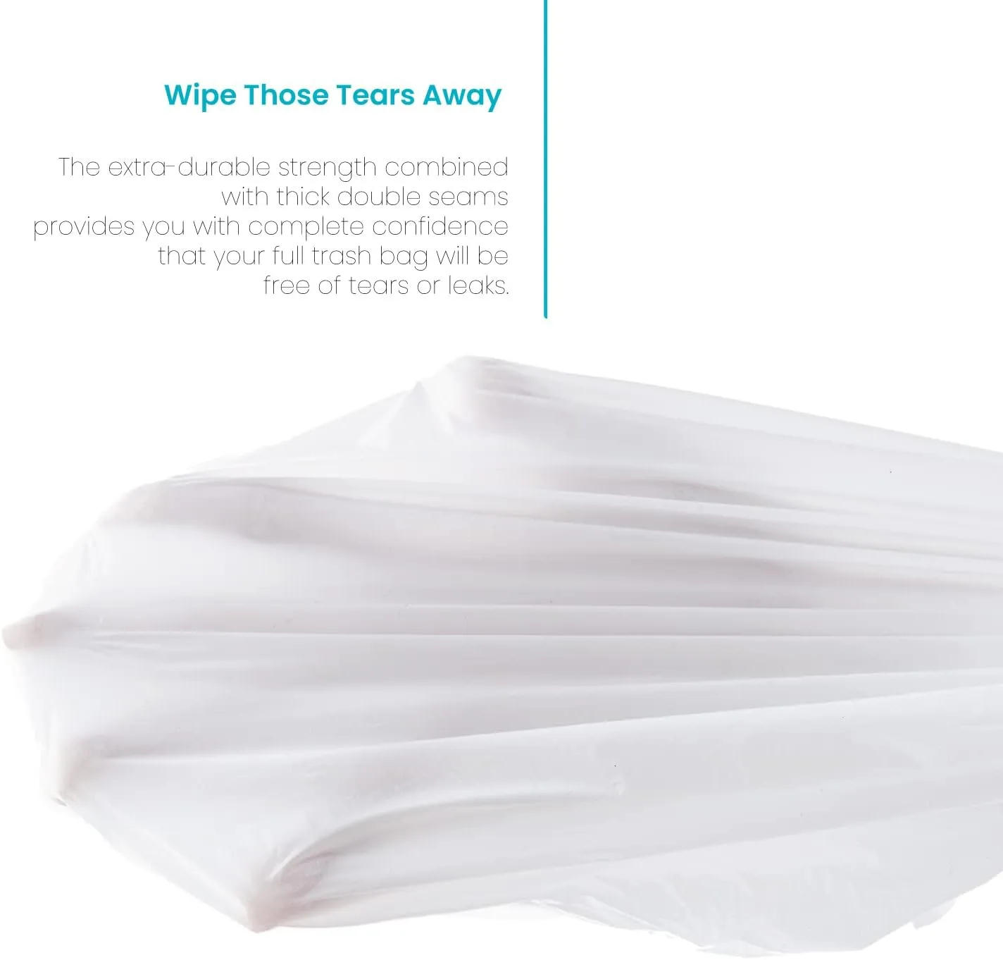 Home Zone Living 12 Gallon Kitchen Trash Bags with Drawstring Handles, Heavy Duty Custom Fit Design for Standard 45 to 50 Liter Kitchen Trash Cans, Code 45S, 60 Count