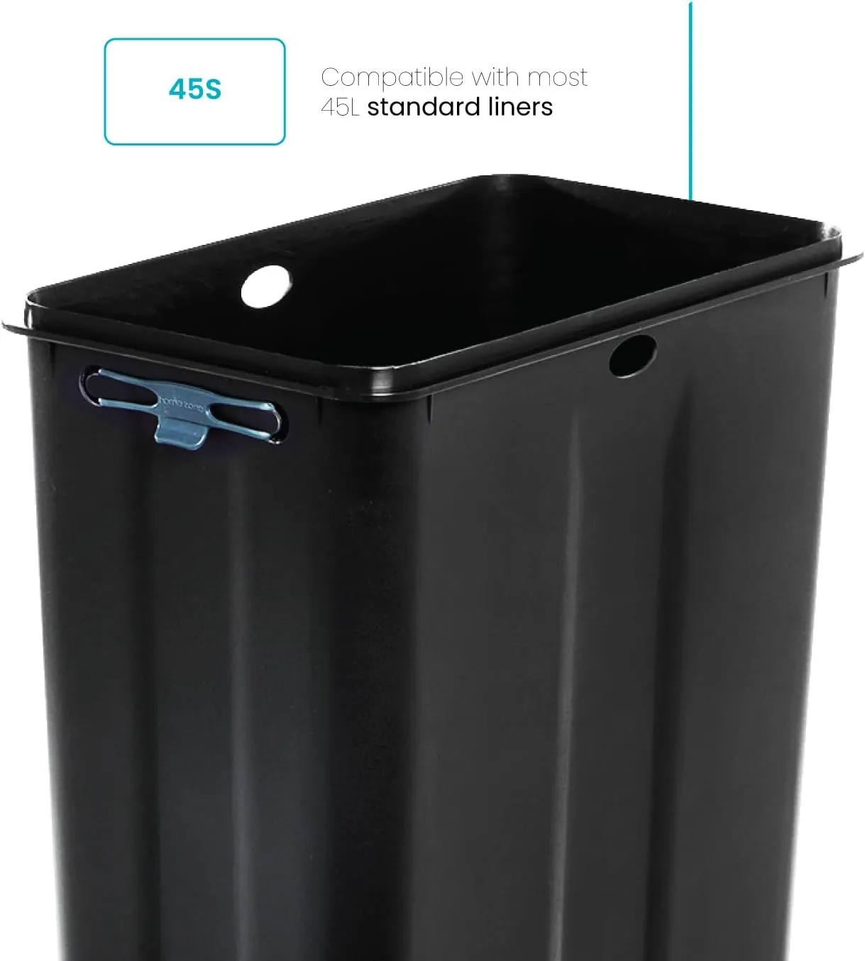 Home Zone Living 12 Gallon Kitchen Trash Bags with Drawstring Handles, Heavy Duty Custom Fit Design for Standard 45 to 50 Liter Kitchen Trash Cans, Code 45S, 60 Count