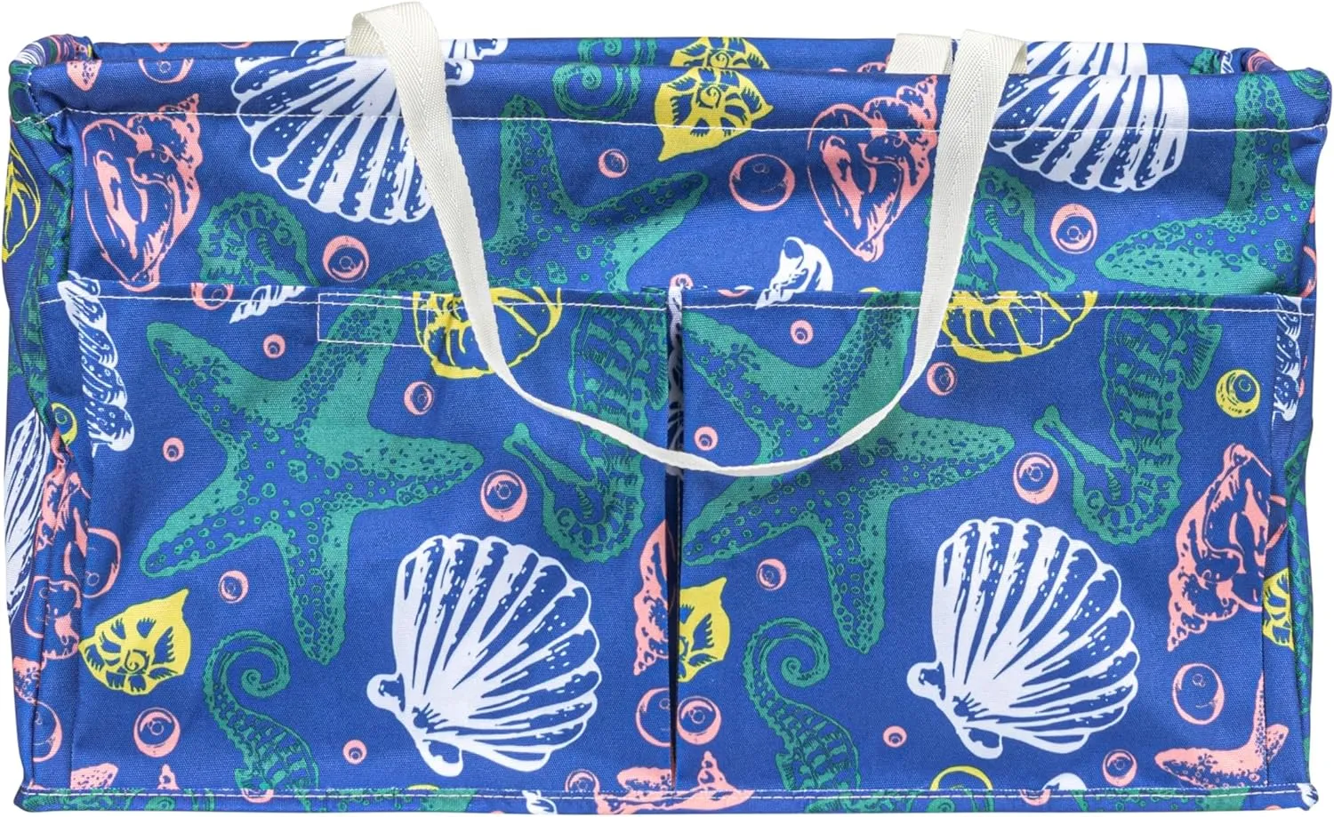 Household Essentials Krush Container All-Purpose Utility Tote, Water-Resistant Vinyl Lining with Pockets, Sea Shell