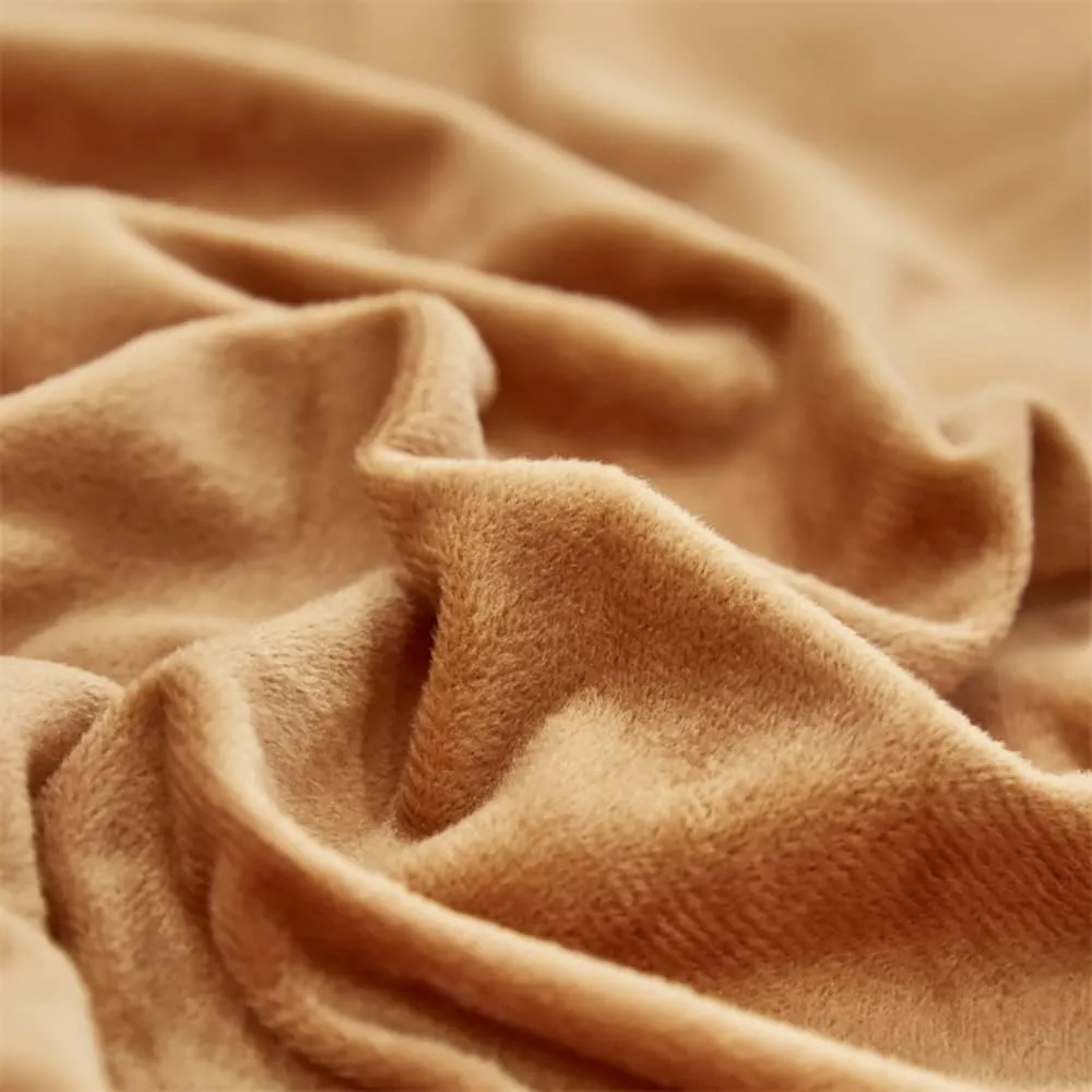 Houseri Comforter Set Queen, Pumpkin Color Velvet Bedding with Sherpa, 3 Pcs, Warm Fuzzy, Dusty Orange Flannel, Ideal for Winter and Cold Areas