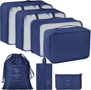 HOXHA Packing Cubes Travel 7 Set Luggage Organizers With Laundry Bag, Shoe Bag And Toiletry bag,Lightweight Luggage For Carry On Suitcase