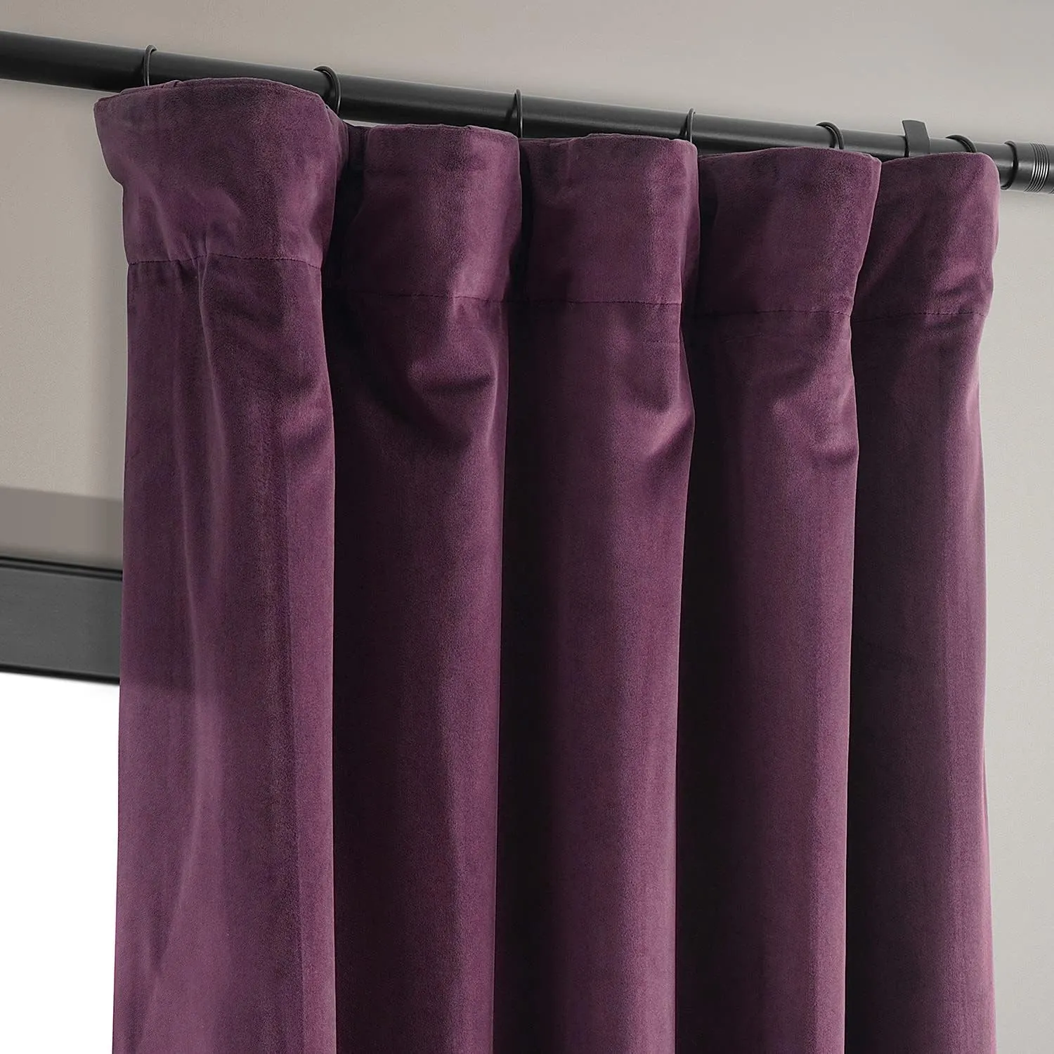 HPD Half Price Drapes Signature Velvet Thermal Blackout Curtains for Living Room 108 Inch Long (1 Panel) Rod Pocket Insulated Blackout Curtains for Bedroom Window Curtains, 50W x 108L, Cabernet