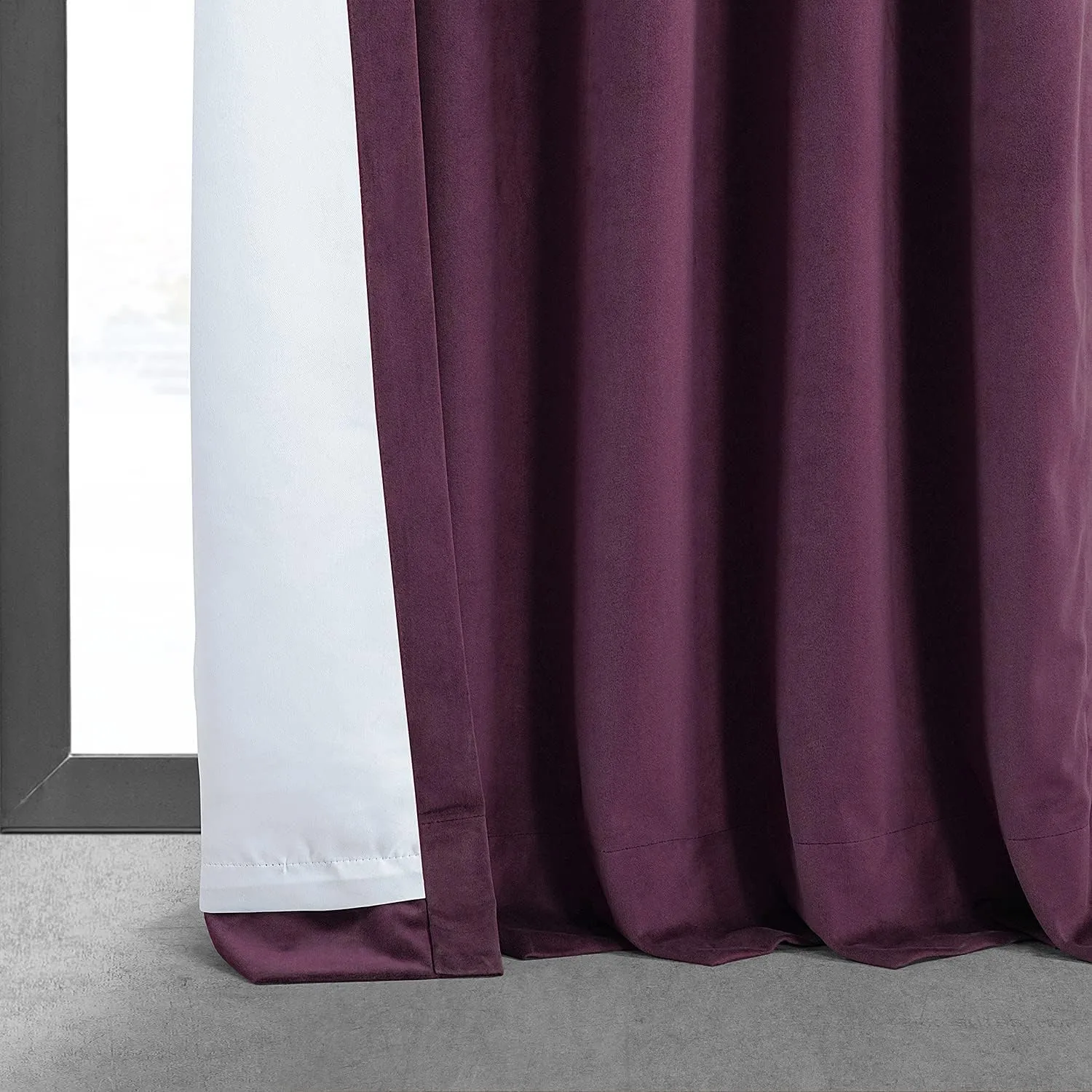 HPD Half Price Drapes Signature Velvet Thermal Blackout Curtains for Living Room 108 Inch Long (1 Panel) Rod Pocket Insulated Blackout Curtains for Bedroom Window Curtains, 50W x 108L, Cabernet