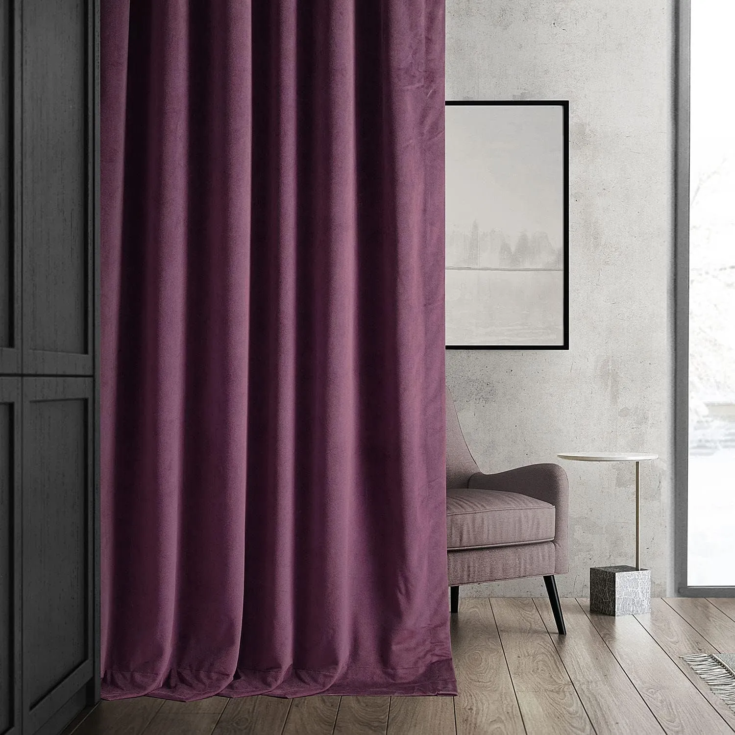 HPD Half Price Drapes Signature Velvet Thermal Blackout Curtains for Living Room 108 Inch Long (1 Panel) Rod Pocket Insulated Blackout Curtains for Bedroom Window Curtains, 50W x 108L, Cabernet