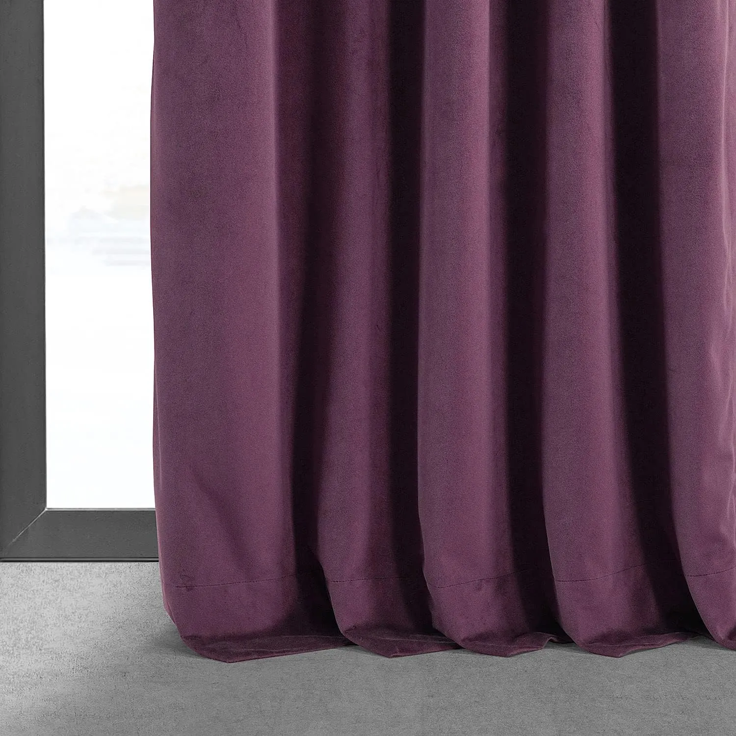HPD Half Price Drapes Signature Velvet Thermal Blackout Curtains for Living Room 108 Inch Long (1 Panel) Rod Pocket Insulated Blackout Curtains for Bedroom Window Curtains, 50W x 108L, Cabernet