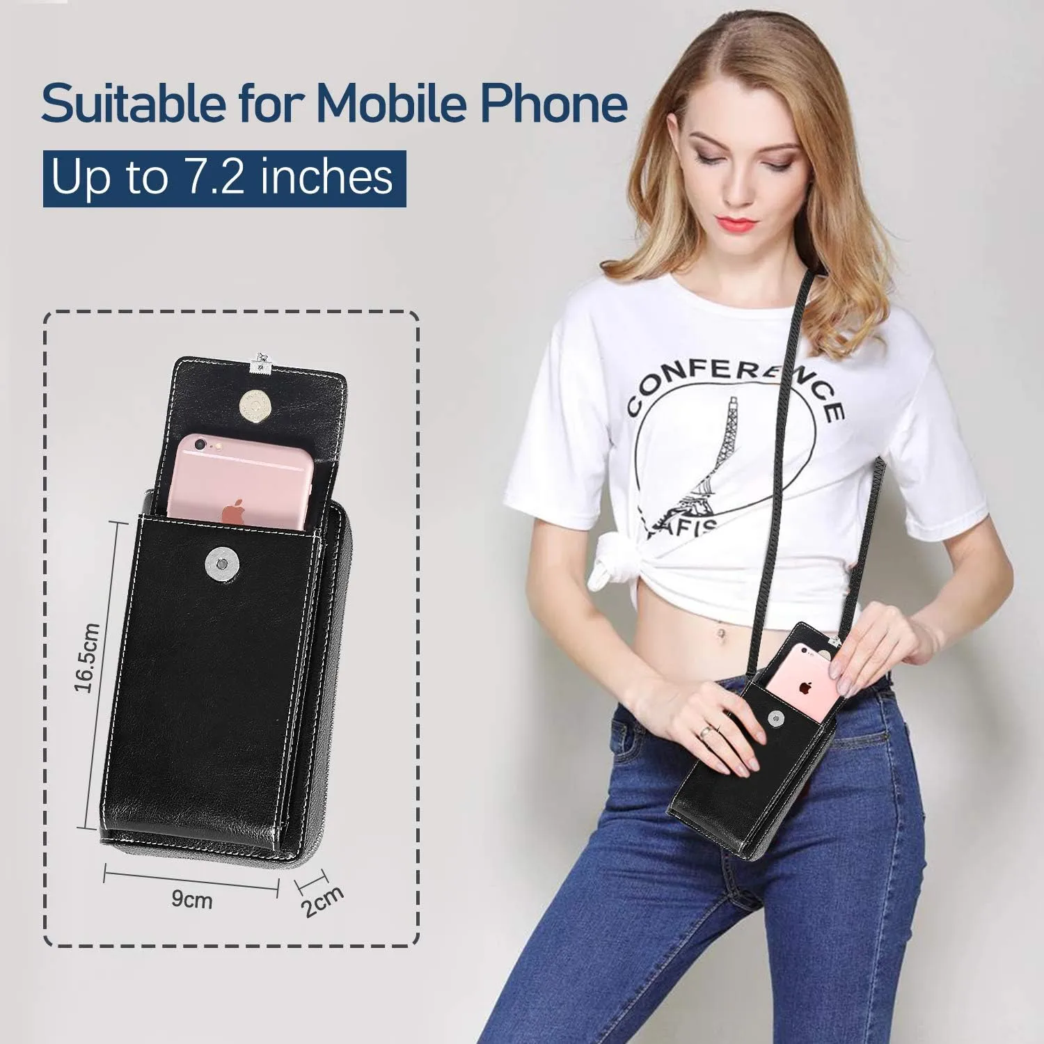 HUANLANG Small Crossbody Phone Bags for Women Leather Cell Phone Purse Wallet