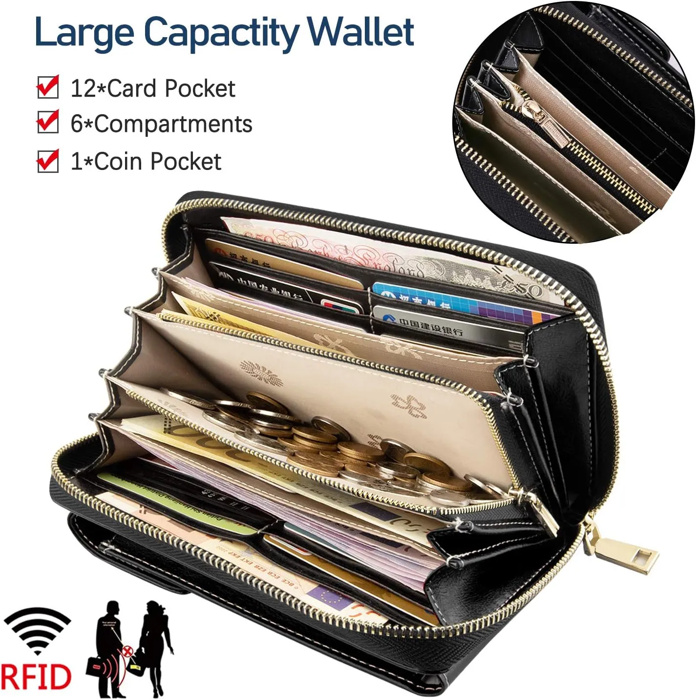 HUANLANG Small Crossbody Phone Bags for Women Leather Cell Phone Purse Wallet