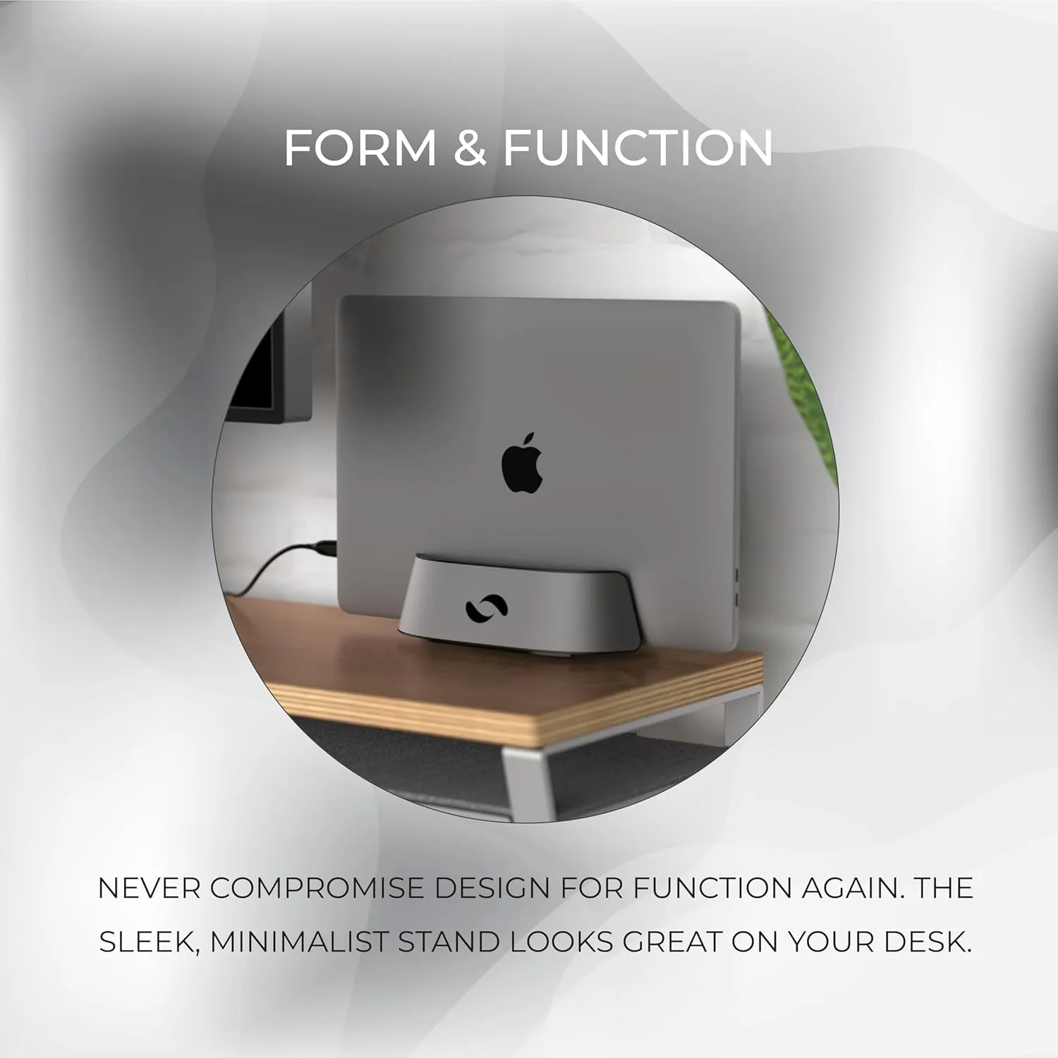 HumanCentric Vertical Laptop Stand in Space Grey Aluminum, Upright Adjustable Holder and Dock, Laptop Vertical Stand Fits MacBook Pro and Other Laptops .5" to 1.5", Clamshell Compatible