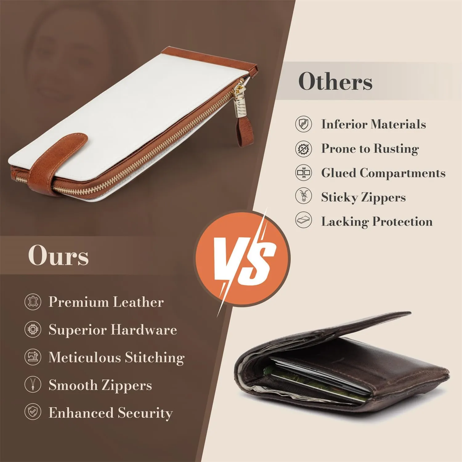 Huztencor Womens Leather Credit Card Holder Wallet RFID Blocking Wallet Women Card Case Purse