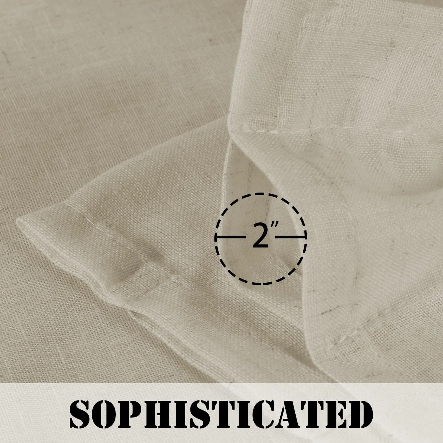 H.VERSAILTEX Linen Curtains Elegant Natural Linen Semi Sheer Curtains Energy Light Filtering Rod Pocket Window Treatments Panels for Living Room (Set of 2, Castle Wall, 52 inch W X 84 inch L)