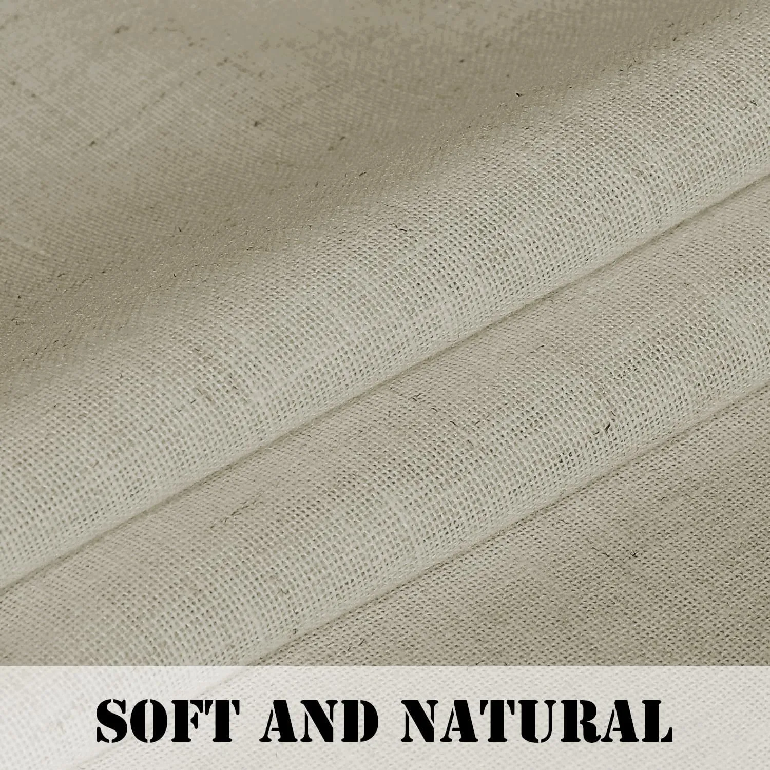 H.VERSAILTEX Linen Curtains Elegant Natural Linen Semi Sheer Curtains Energy Light Filtering Rod Pocket Window Treatments Panels for Living Room (Set of 2, Castle Wall, 52 inch W X 84 inch L)
