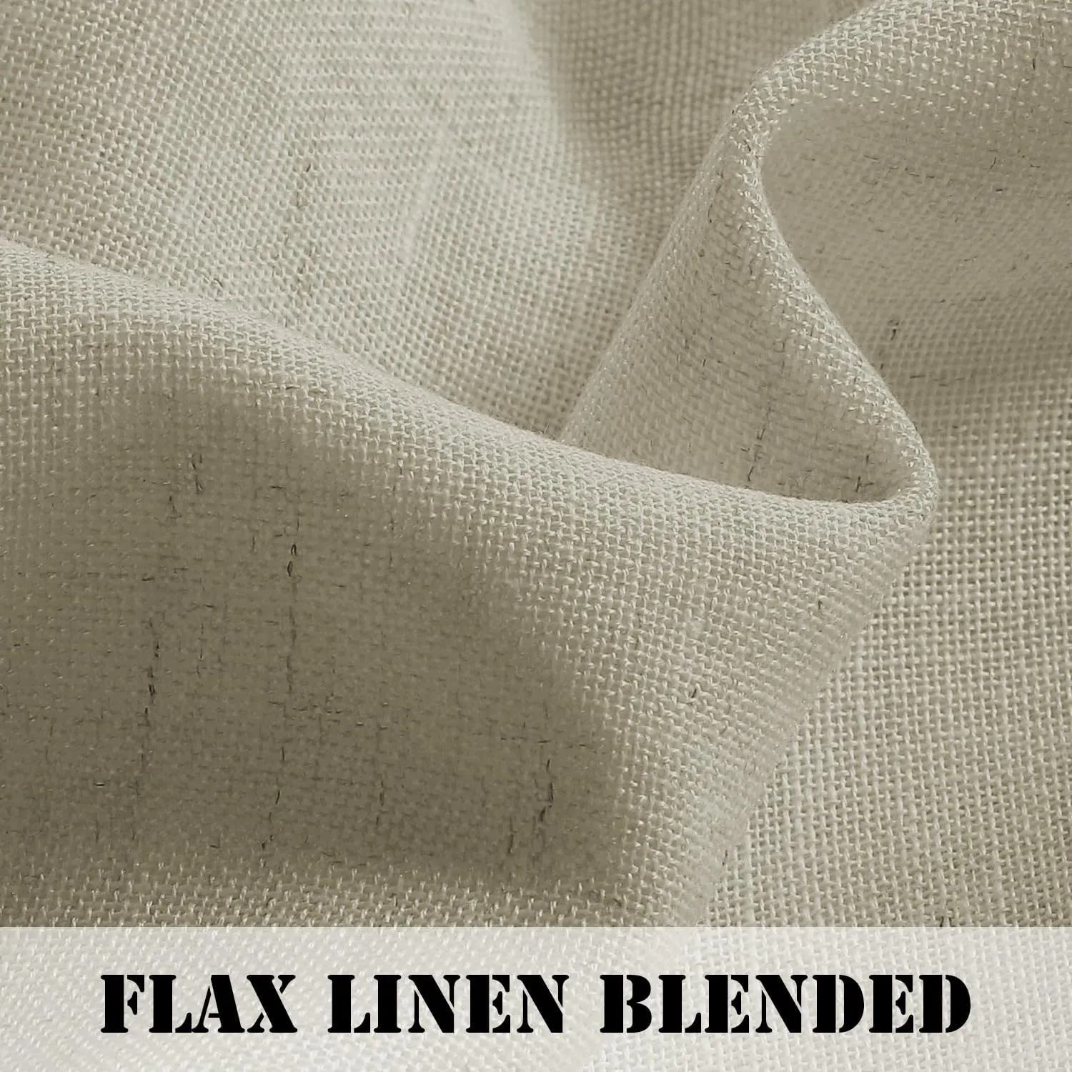H.VERSAILTEX Linen Curtains Elegant Natural Linen Semi Sheer Curtains Energy Light Filtering Rod Pocket Window Treatments Panels for Living Room (Set of 2, Castle Wall, 52 inch W X 84 inch L)