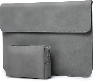 HYZUO 13.3-14 Inch Laptop Sleeve Bag for MacBook Pro 14 M4/M3/M2/M1 Pro/Max A3401 A3185 A3112 2021-2025, MacBook Air 13 2012-2017, 13.8/13.5 Surface Laptop 7-1, Case with Pouch, Dark Gray-H