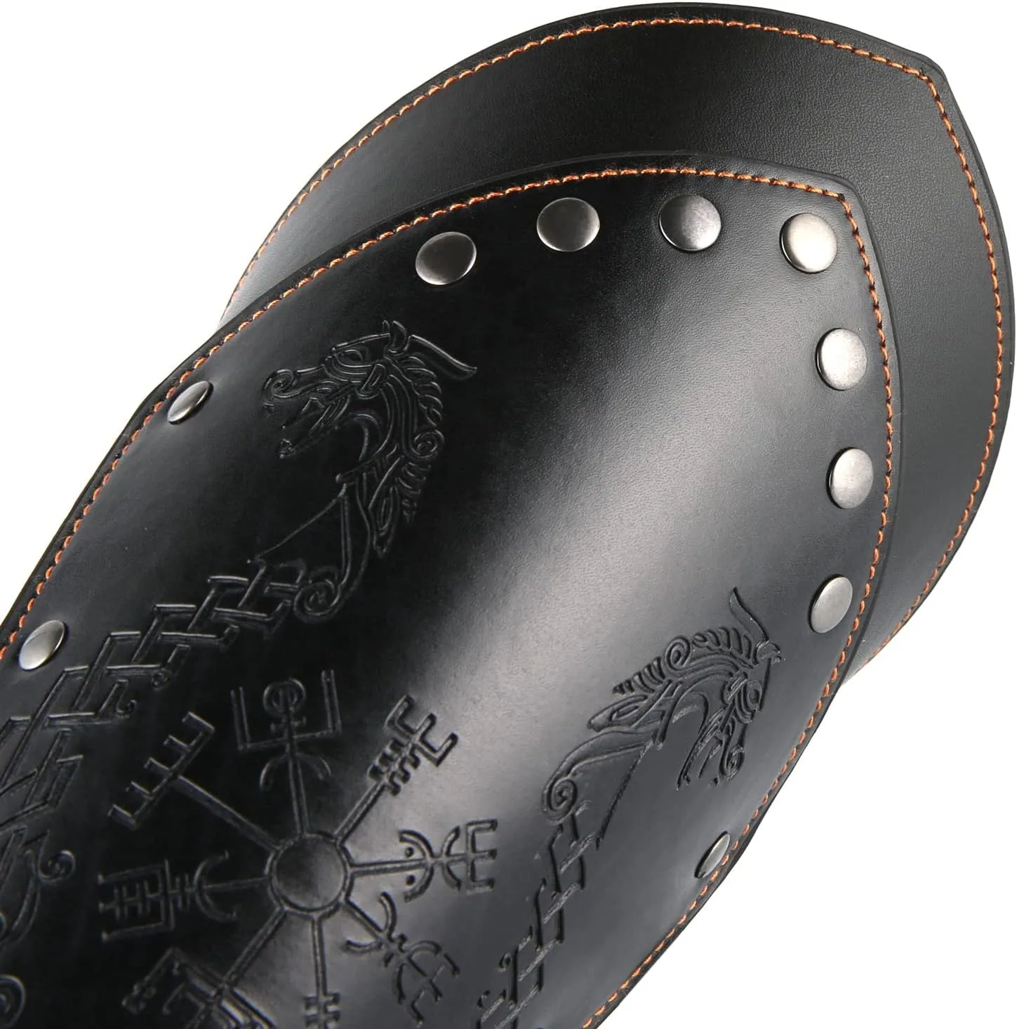 HZMAN Halloween Cosplay Costume Medieval Gauntlet Wristband Renaissance Faux Leather Bracer Archery Arm Guard