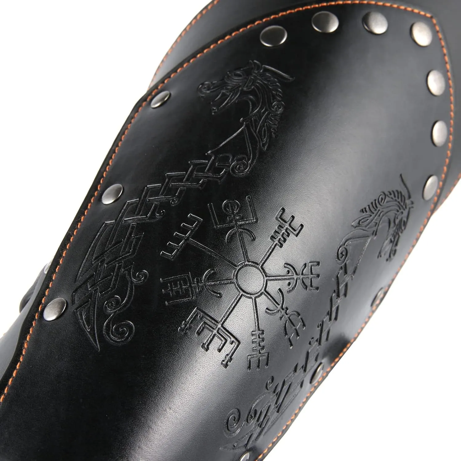 HZMAN Halloween Cosplay Costume Medieval Gauntlet Wristband Renaissance Faux Leather Bracer Archery Arm Guard