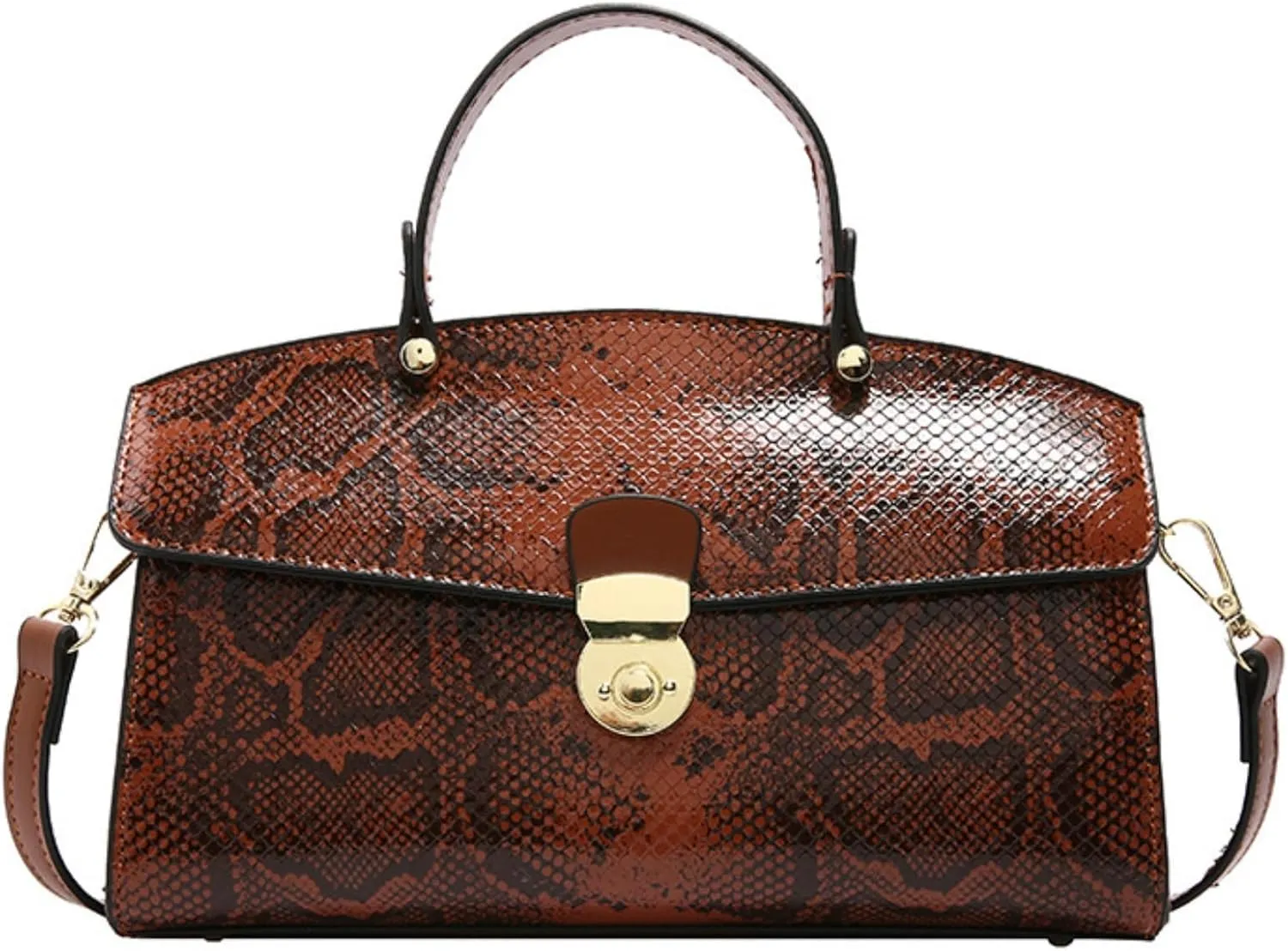 IAMUHI Women's Retro Evening Handbag Snake Pattern Top Handle Satchel Ladies Designer PU Leather Small Tote Crossbody Bag
