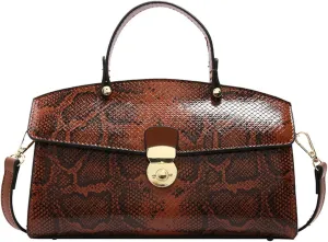 IAMUHI Women's Retro Evening Handbag Snake Pattern Top Handle Satchel Ladies Designer PU Leather Small Tote Crossbody Bag