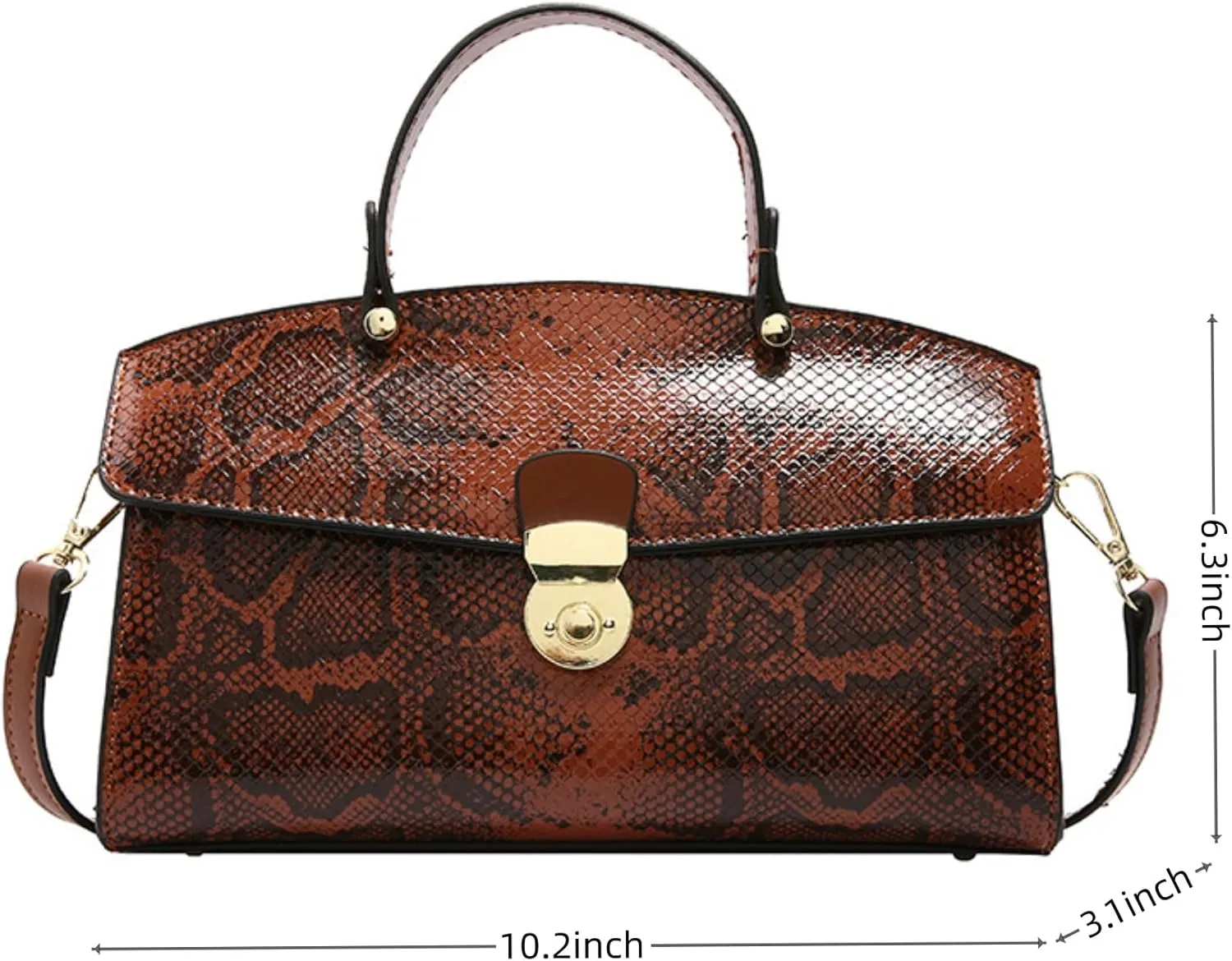 IAMUHI Women's Retro Evening Handbag Snake Pattern Top Handle Satchel Ladies Designer PU Leather Small Tote Crossbody Bag