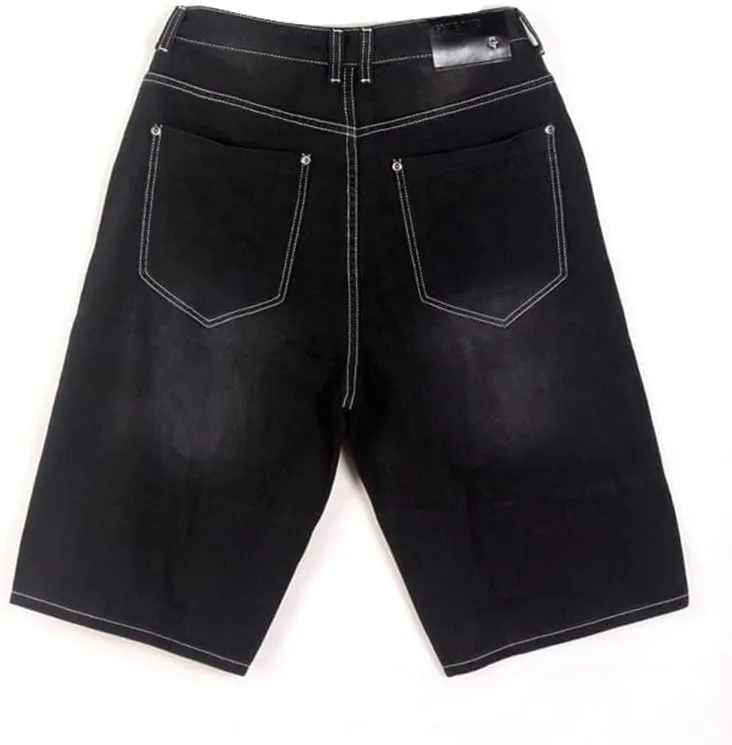 IDEALSANXUN Baggy Jean Shorts for Men Jorts Casual Loose Fit Long Denim Shorts