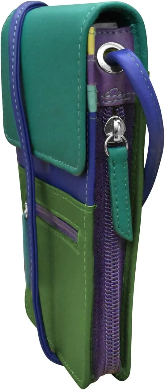 ili New York 6827 Genuine Leather Crossbody Organizer with RFID Blocking Lining