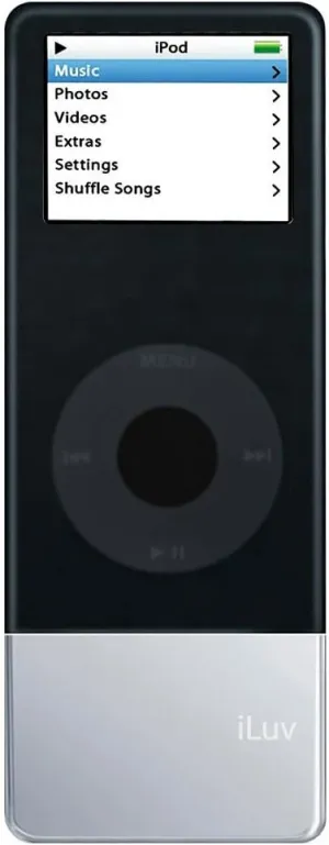 iLuv I602BLK Rechargeable Extended Li Battery for iPod Nano w/ Silicon Skin & Adapter