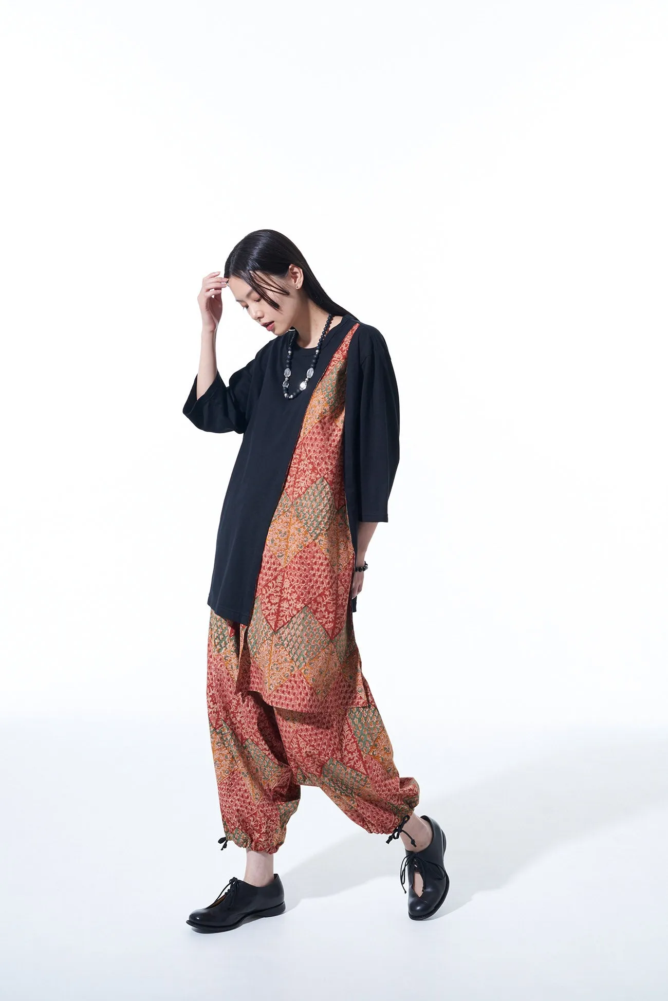 INDIAN BLOCK PRINTED BOTANICAL PATTERN BALLOON SARUEL PANTS