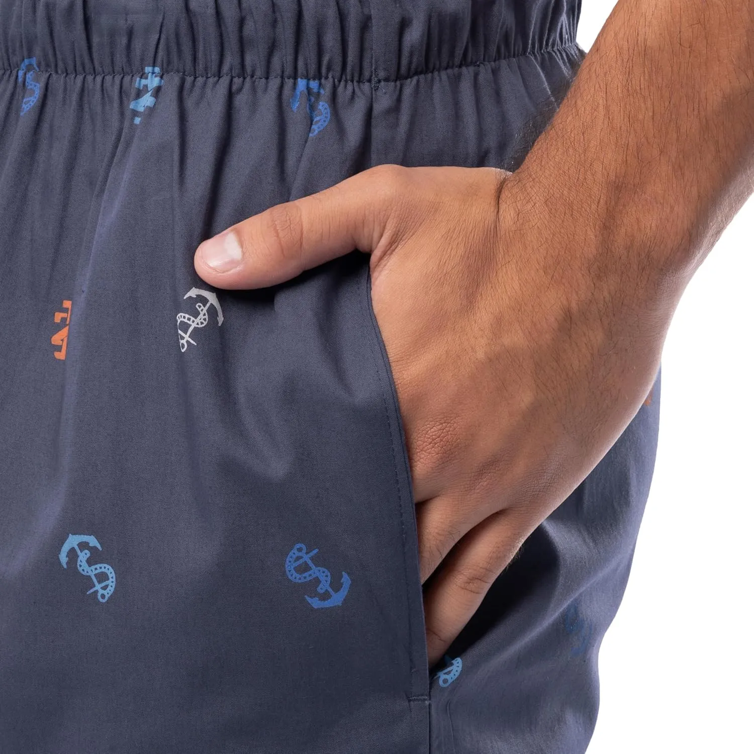 IZOD Men's Relaxed Fit Printed Poplin Drawstring Sleep Pajama Pant