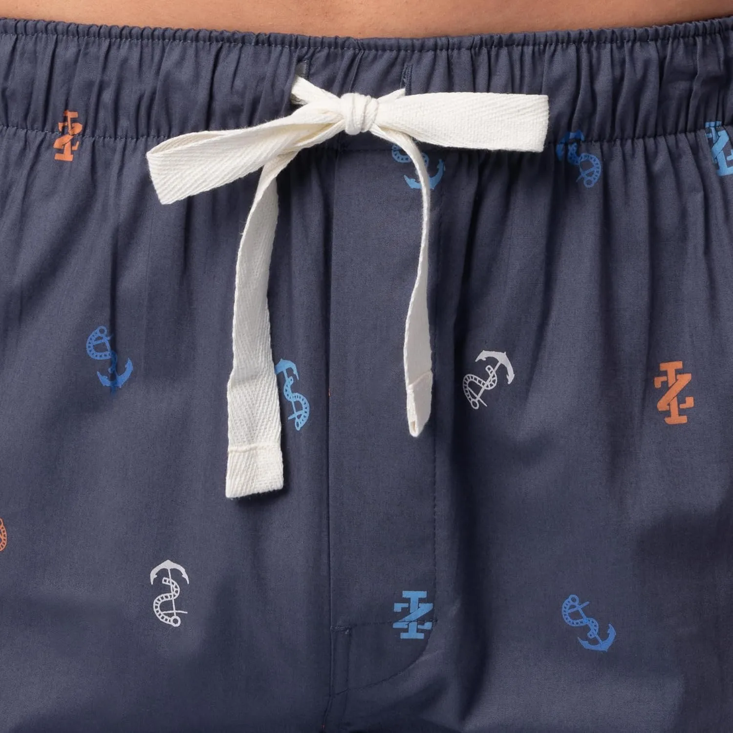 IZOD Men's Relaxed Fit Printed Poplin Drawstring Sleep Pajama Pant