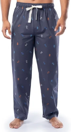 IZOD Men's Relaxed Fit Printed Poplin Drawstring Sleep Pajama Pant