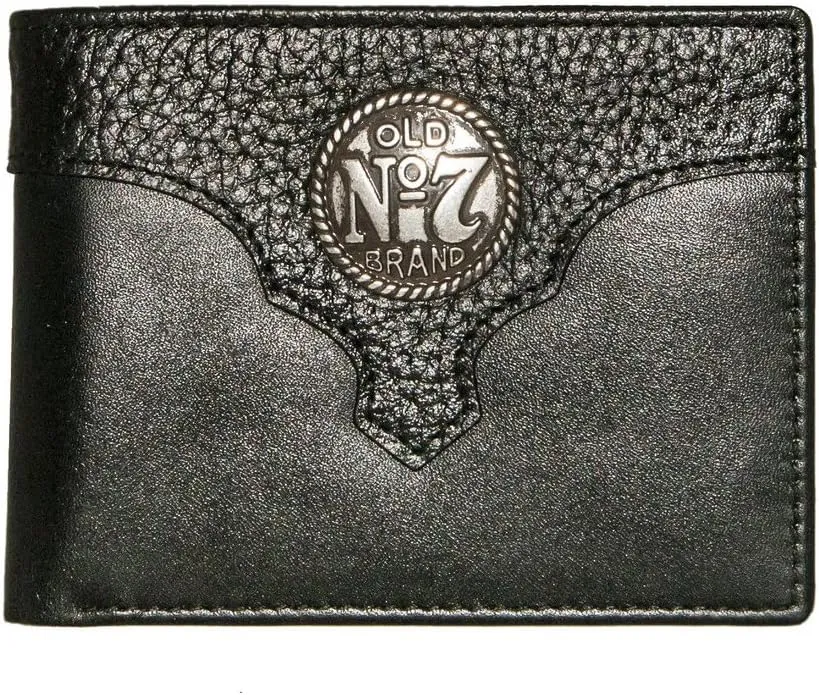 Jack Daniel's Black Bifold Wallet, Adult Men, Unisex Adults, Leather, Wallet, RFID Protected