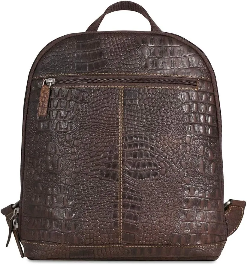 Jack Georges Hornback Croco Small Convertible Backpack/Crossbody #HB133