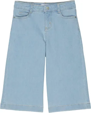 Janie and Jack Girl's Denim Wide Leg Crop Pants (Toddler/Little Kids/Big Kids)