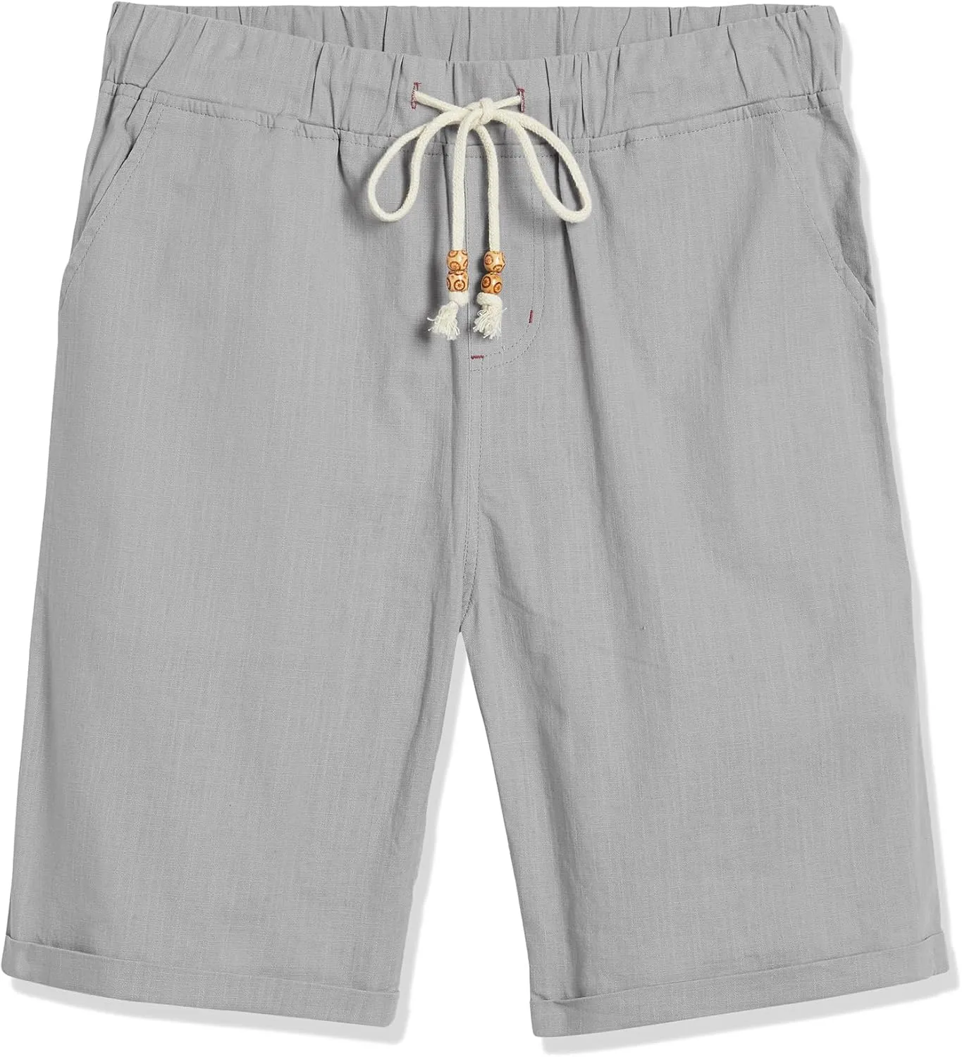 Janmid Men's Linen Shorts Casual Drawstring Summer Beach Shorts for Men
