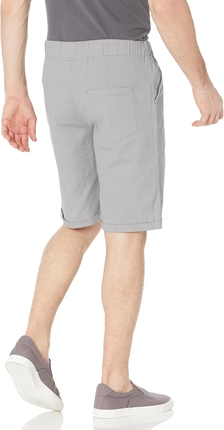 Janmid Men's Linen Shorts Casual Drawstring Summer Beach Shorts for Men