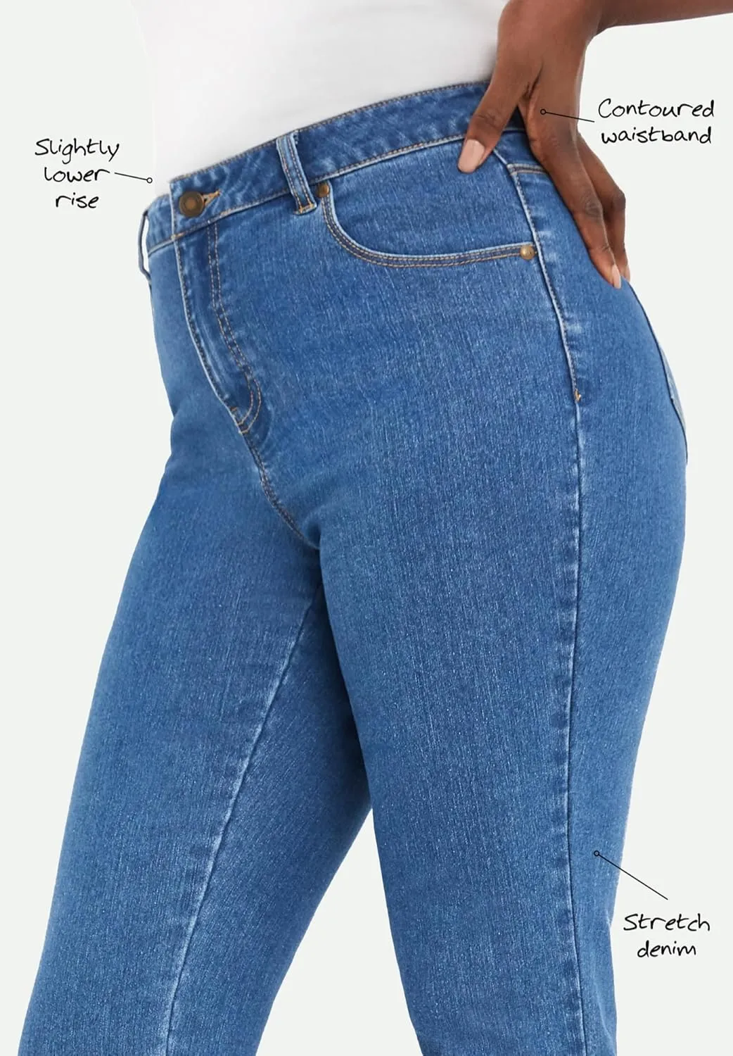 Jessica London Women's Plus Size True Fit Stretch Denim Bermuda Short