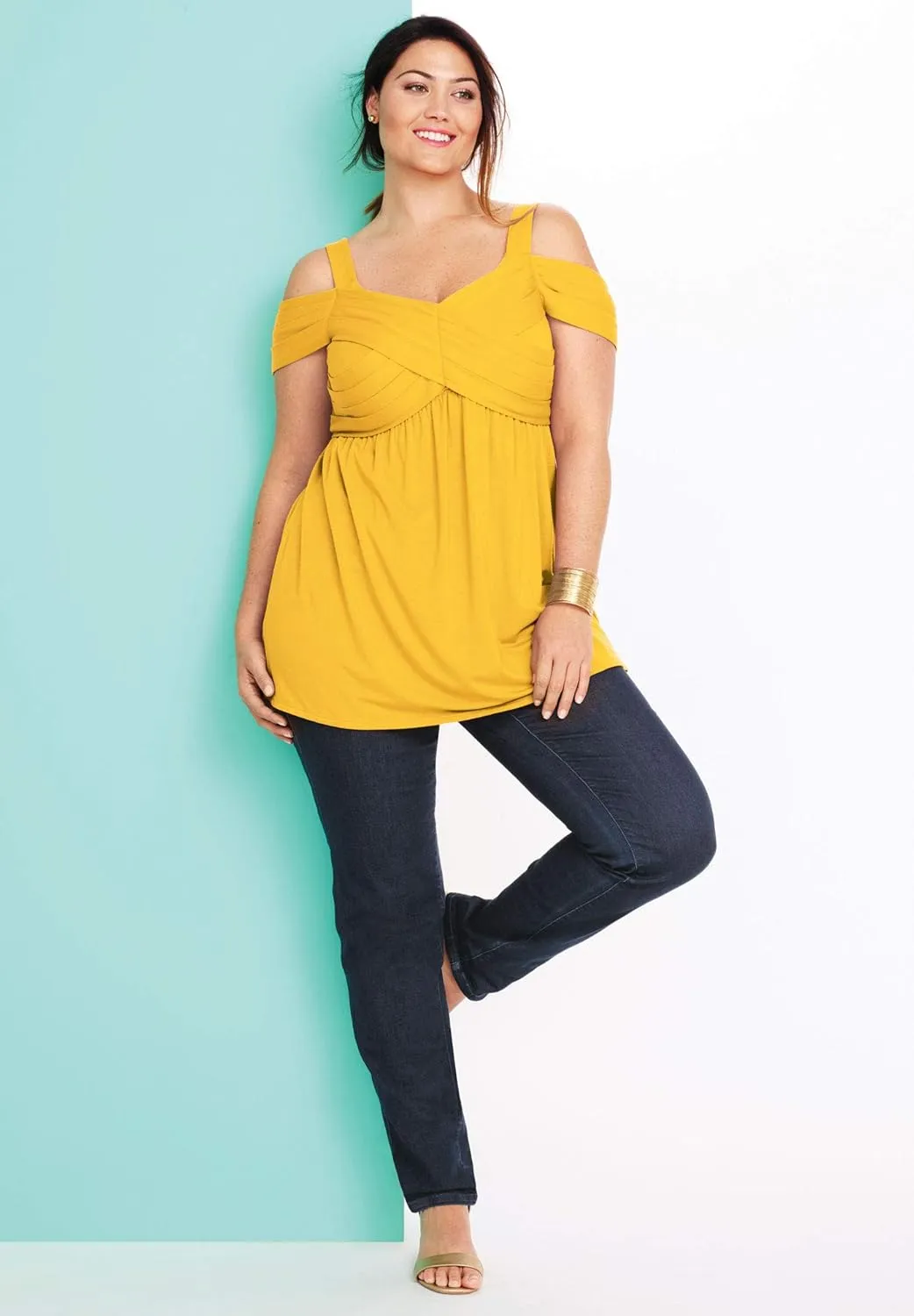 Jessica London Women's Plus Size True Fit Stretch Denim Bermuda Short