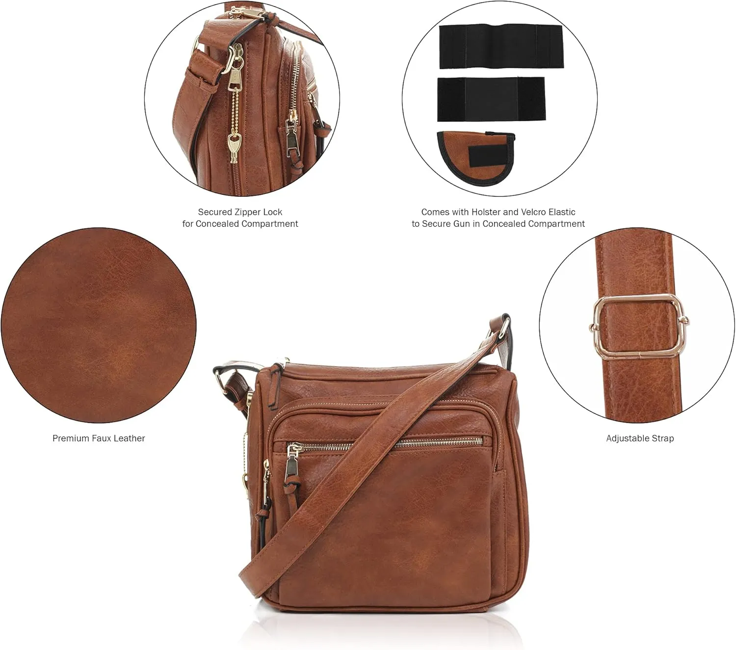 JESSIE & JAMES | Concealed Carry RFID Blocking Crossbody Purse for Women with Lock and Key