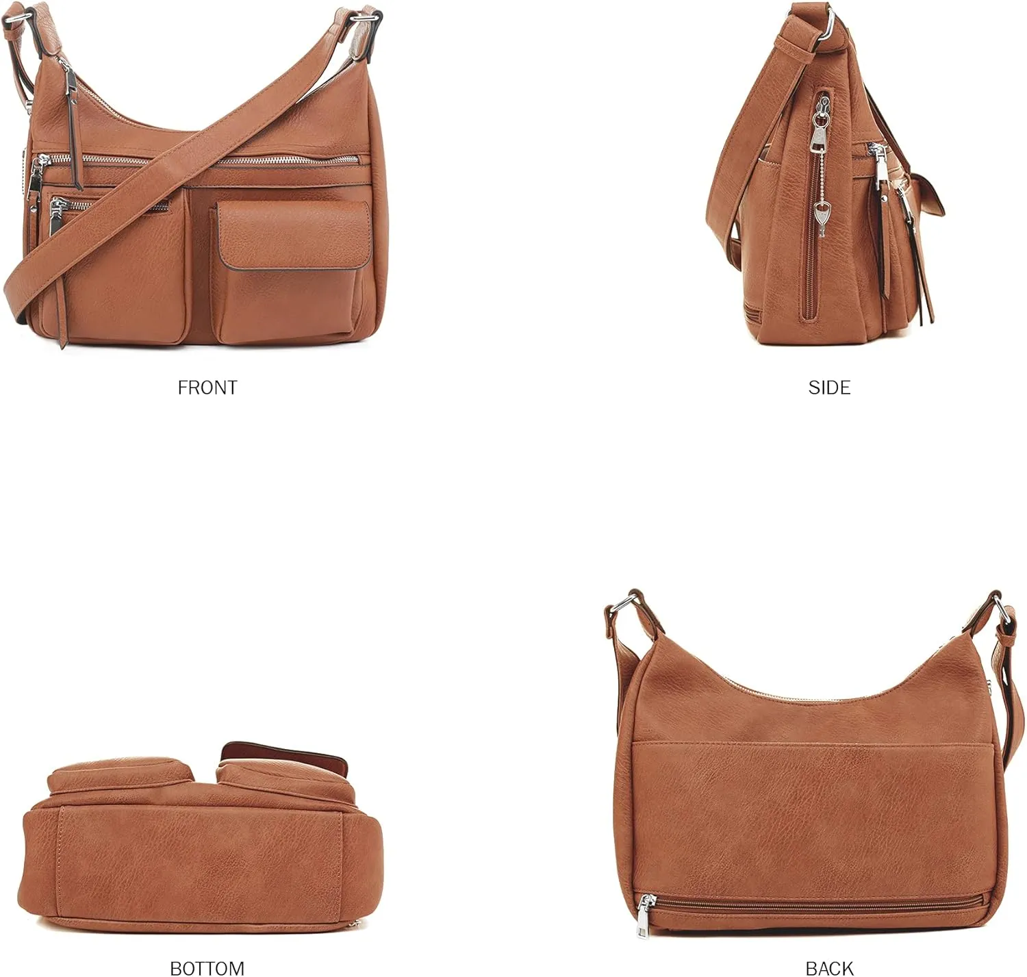 JESSIE & JAMES Large Concealed Carry Crossbody Bag For Women Gunbag Shoulder Purse With Detachable Holster