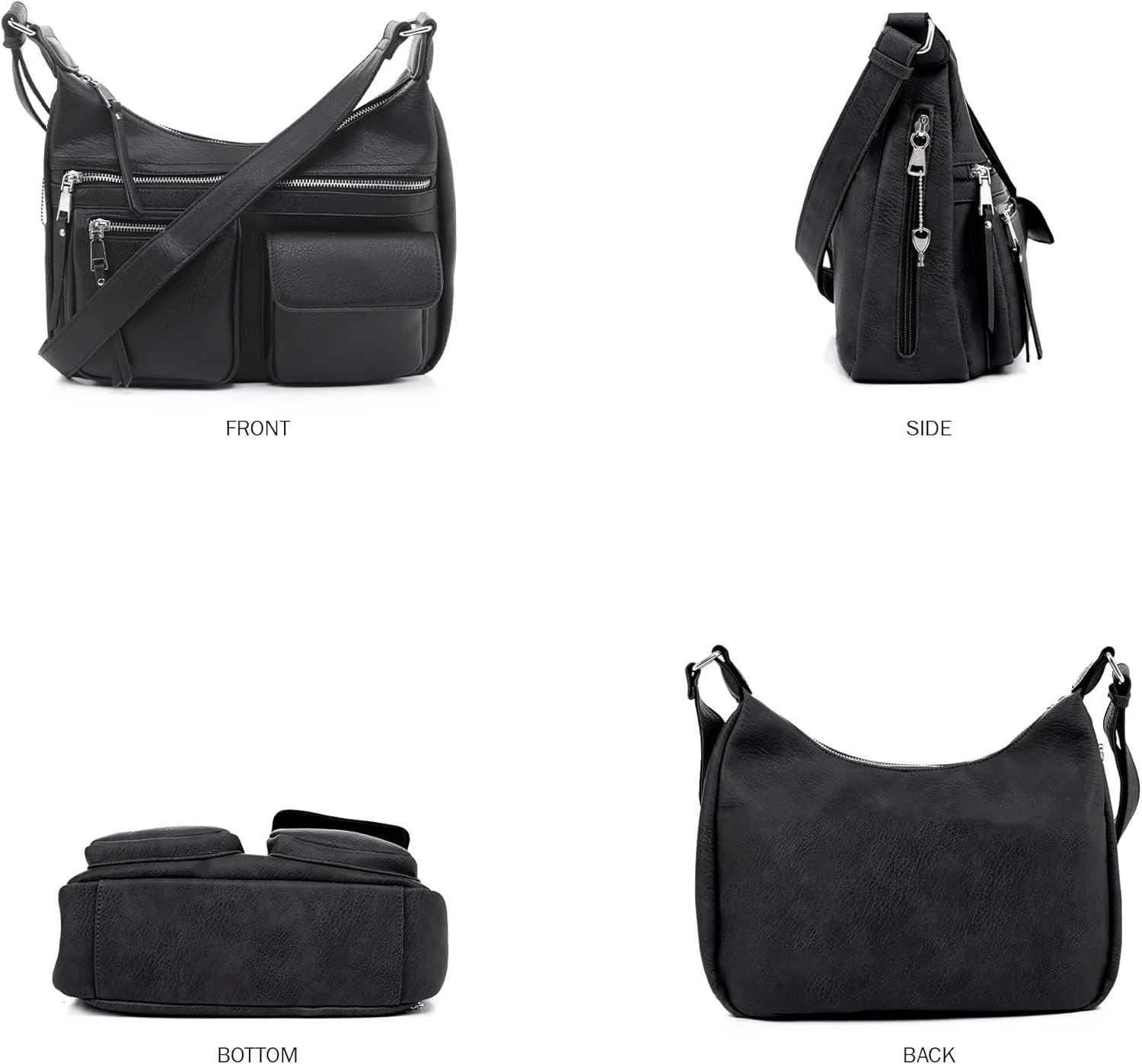 JESSIE & JAMES Large Concealed Carry Crossbody Bag For Women Gunbag Shoulder Purse With Detachable Holster