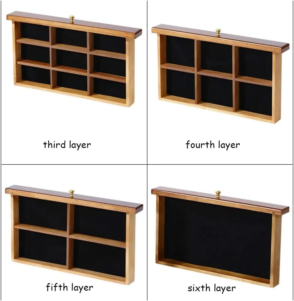 Jewelry Box Multi-Layer Jewelry Box Organizer Ring Earrings Necklace Storage Box Women's Household Jewelry Box Watch Cabinets (Color : Brown C)