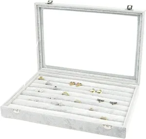 Jewelry Box With Clear Glass Lid 10 Different Designs Velvet Jewelry Organizer Box Jewelry Jewellry Holder