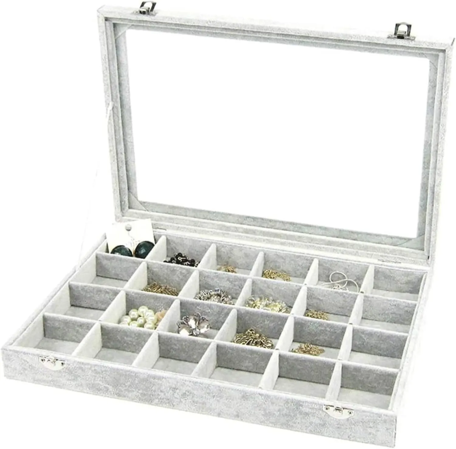 Jewelry Box with Clear Glass Lid 10 Different Designs Velvet Jewelry Organizer Box Jewelry Jewellry Holder