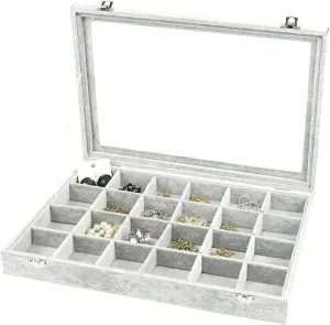 Jewelry Box with Clear Glass Lid 10 Different Designs Velvet Jewelry Organizer Box Jewelry Jewellry Holder