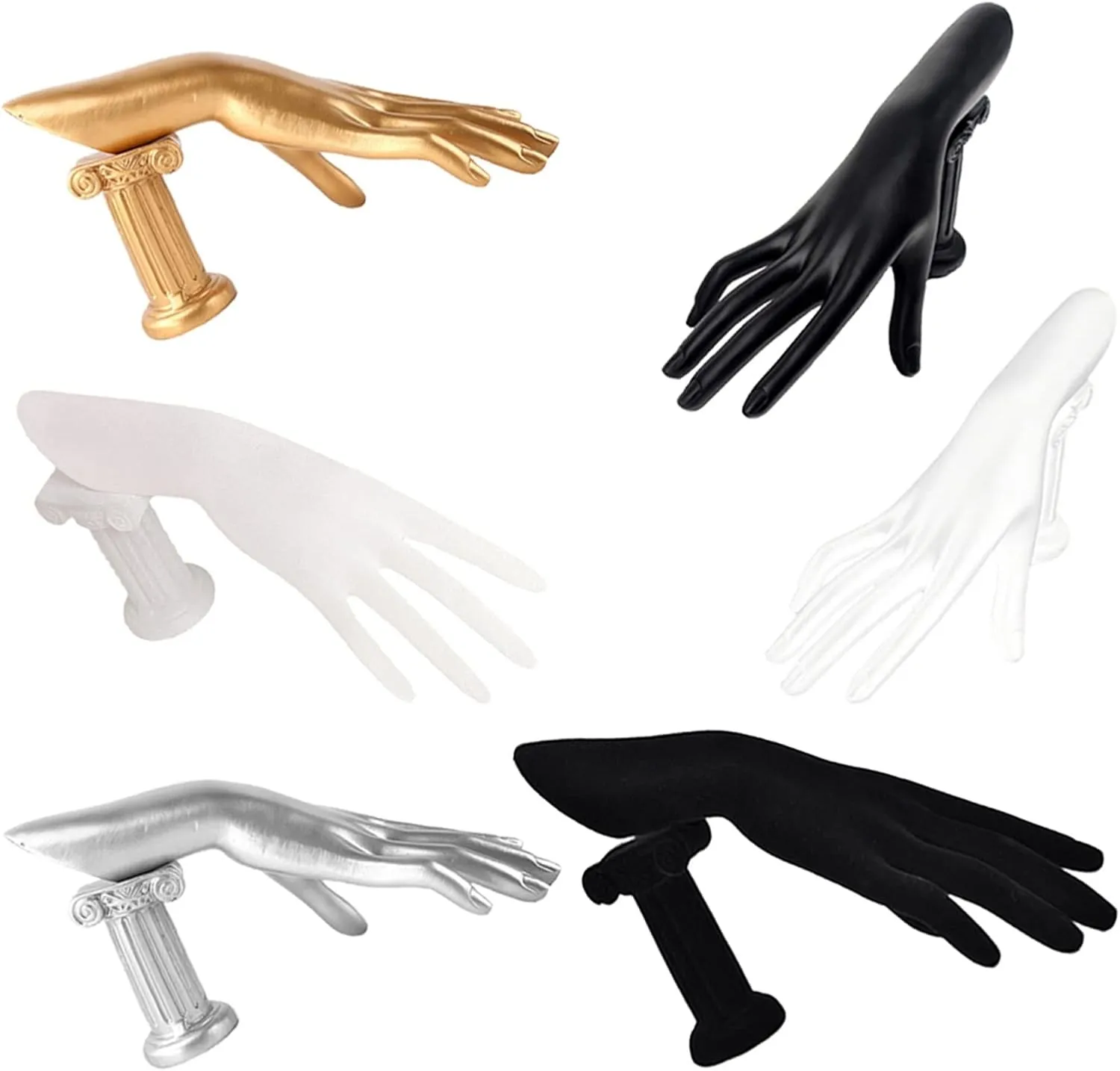 Jewelry Hanger Jewellery Finger Display Mannequin Stand, Mannequin Hand Form for Jewelry Bracelet Ring Watch Display Hand Stand Jewelry Tree (Color : Black Velvet)
