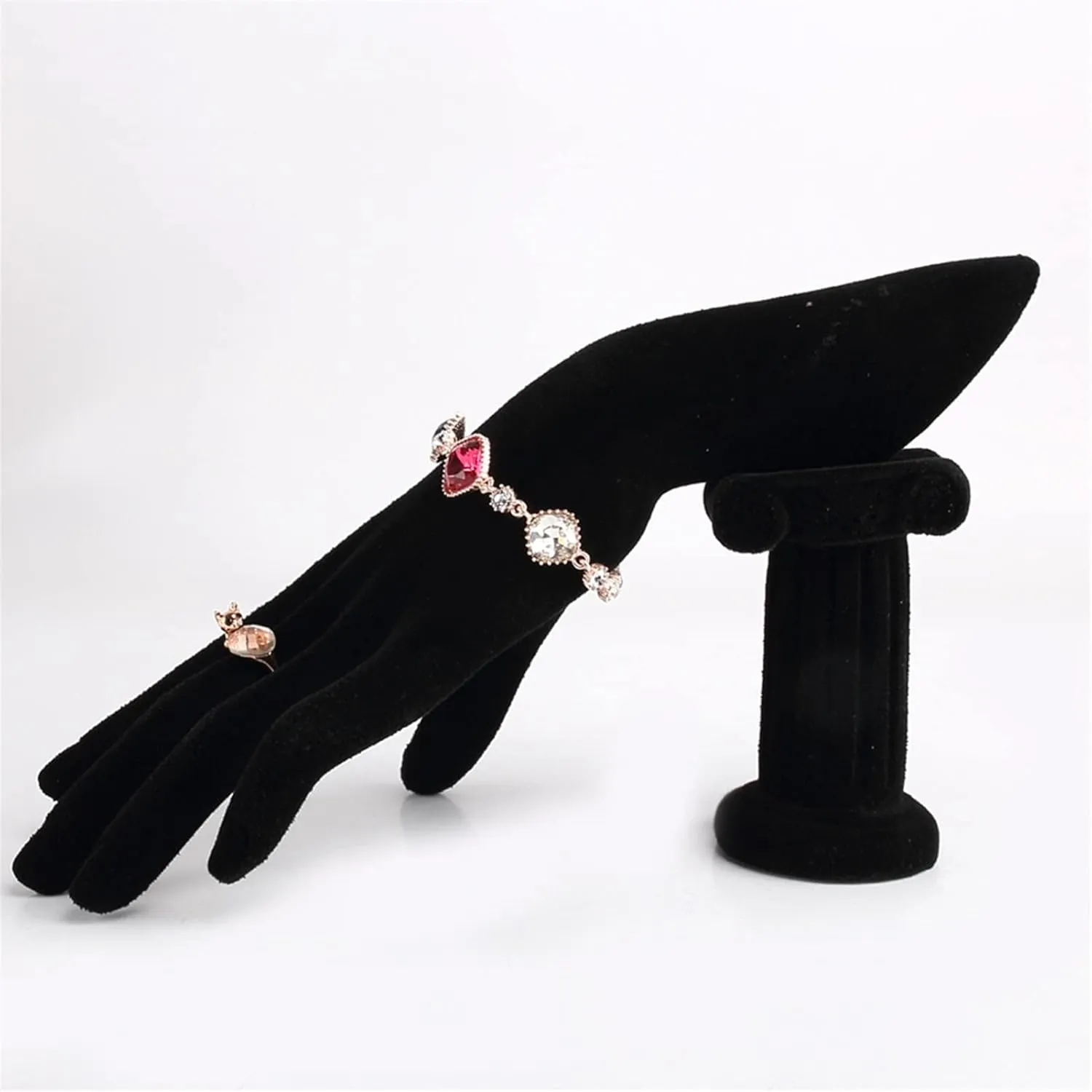 Jewelry Hanger Jewellery Finger Display Mannequin Stand, Mannequin Hand Form for Jewelry Bracelet Ring Watch Display Hand Stand Jewelry Tree (Color : Black Velvet)
