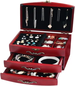 Jewelry Holder Three Layers Jewelry Display Box Earrings Necklaces Storage Box Nordic Double Layer Jewelry Box for Women Watch Cabinets (Color : C)