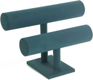 Jewelry Rack 2 Tier Bracelet Holder, Bracelet Display Stand, Velvet Jewelry Organizer Displays for Necklace Watches Bracelet Bangle Holder Jewelry Display(Green)