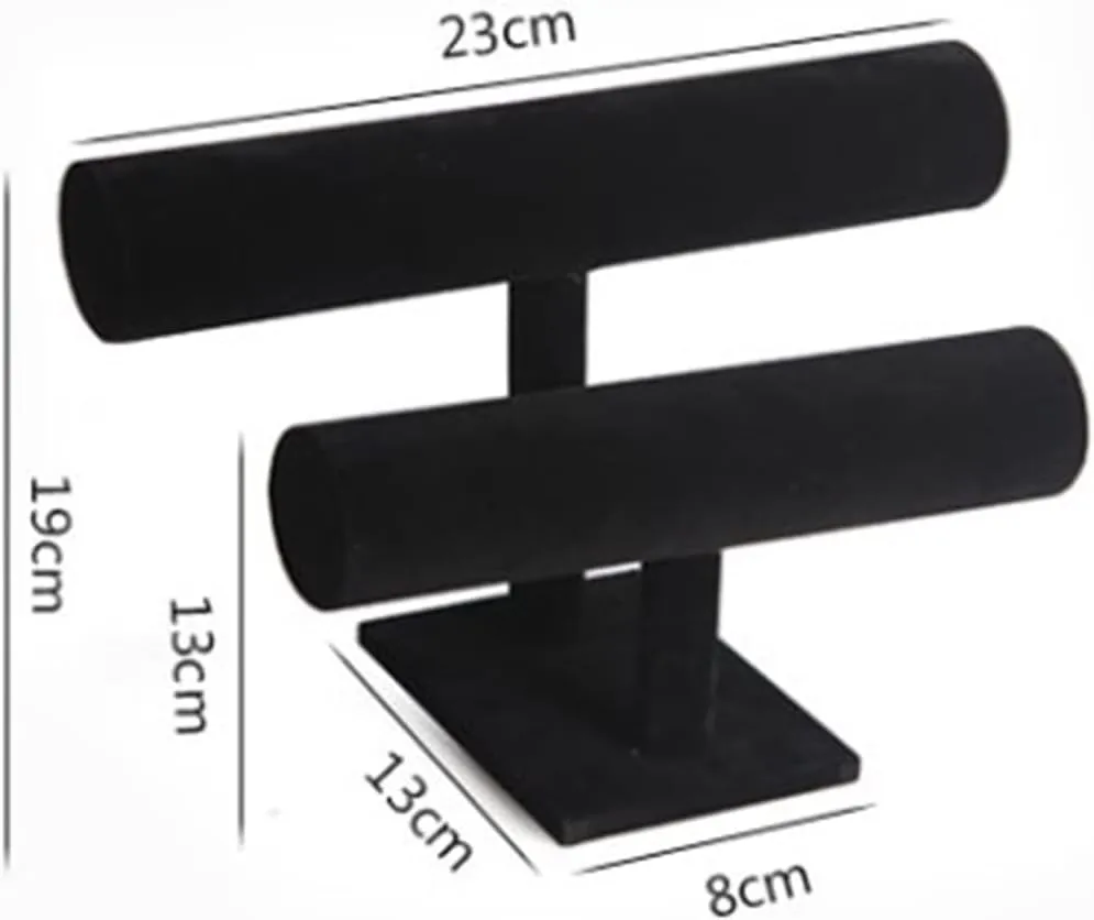 Jewelry Rack 2 Tier Bracelet Holder, Bracelet Display Stand, Velvet Jewelry Organizer Displays for Necklace Watches Bracelet Bangle Holder Jewelry Display(Green)